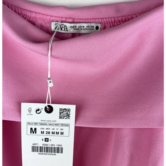 NWT Zara Barbie Pink Tube Top Strapless top/Skirt Bubble Lined Blogger Fav Sz M - Picture 12 of 14